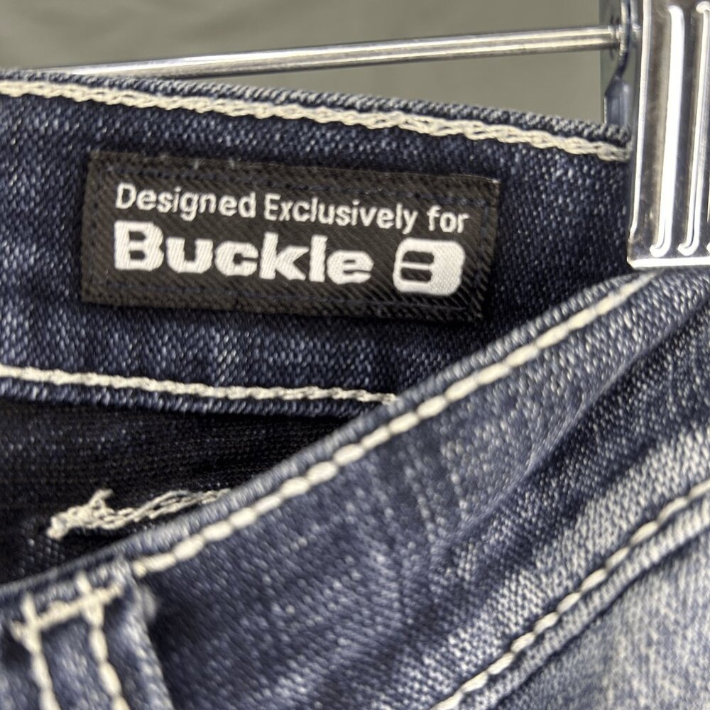 Buckle salvage supply co mayhem straight stretch denim dungarees jeans womens 34 - Picture 5 of 6